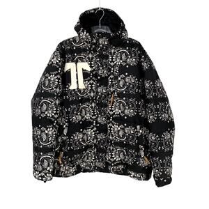 Technine Snowboarding Puffer Jacket Black Paisley Mens XXL